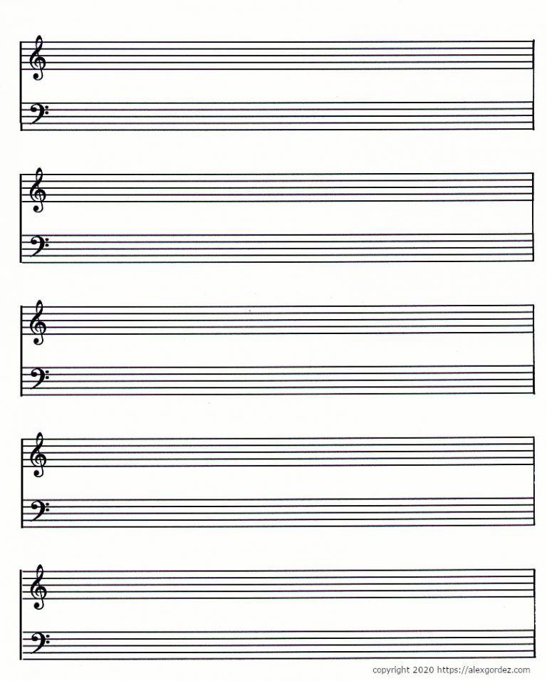 Alex Gordez Guitarist Blank Printable Treble And Bass Clef Sheet Music Alex Gordez 2282